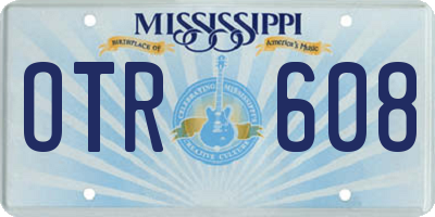 MS license plate OTR608