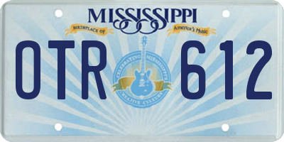 MS license plate OTR612