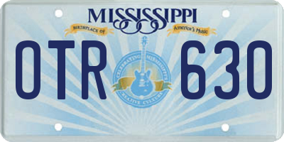 MS license plate OTR630