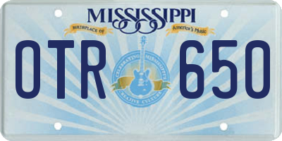 MS license plate OTR650