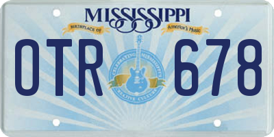 MS license plate OTR678