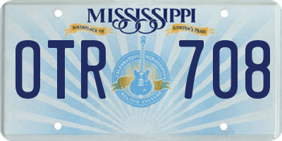 MS license plate OTR708