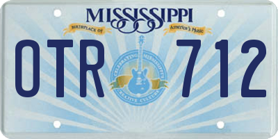 MS license plate OTR712