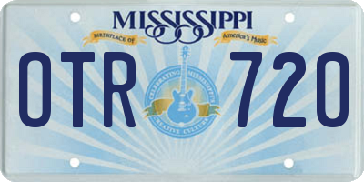 MS license plate OTR720