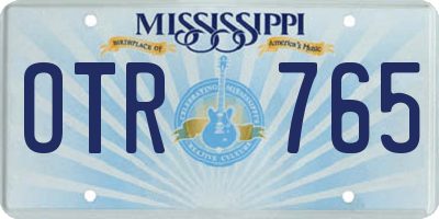 MS license plate OTR765
