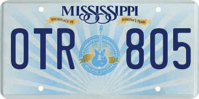 MS license plate OTR805