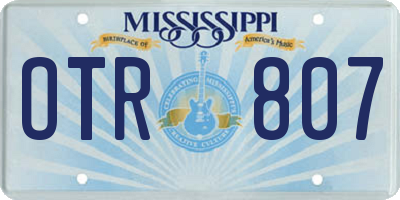 MS license plate OTR807