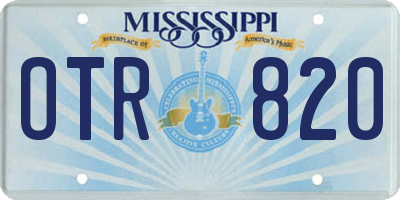 MS license plate OTR820