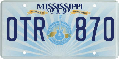 MS license plate OTR870