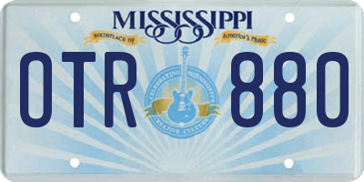 MS license plate OTR880