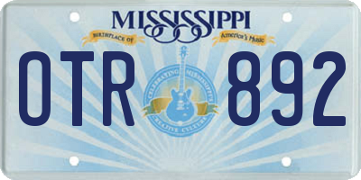 MS license plate OTR892