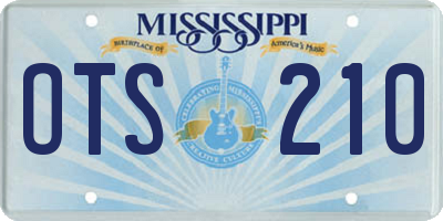 MS license plate OTS210