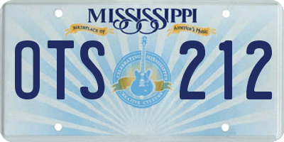 MS license plate OTS212