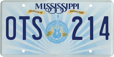 MS license plate OTS214