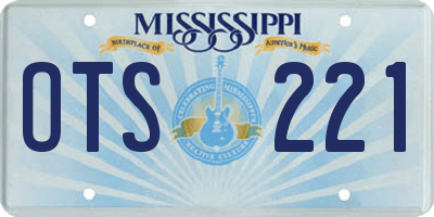 MS license plate OTS221