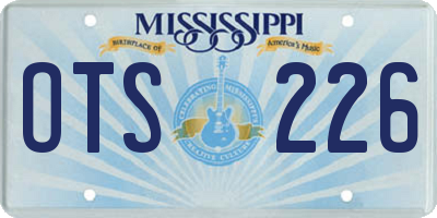 MS license plate OTS226