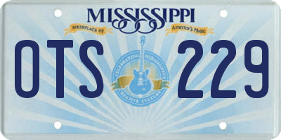 MS license plate OTS229