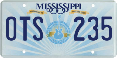 MS license plate OTS235