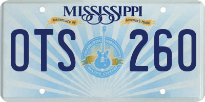 MS license plate OTS260