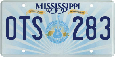 MS license plate OTS283