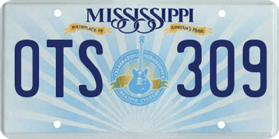 MS license plate OTS309
