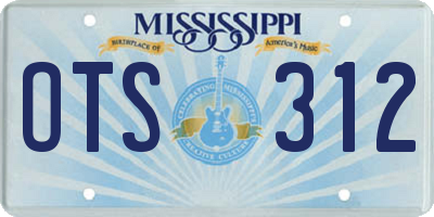 MS license plate OTS312