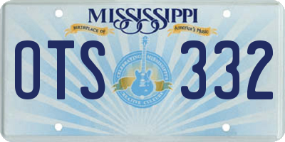 MS license plate OTS332