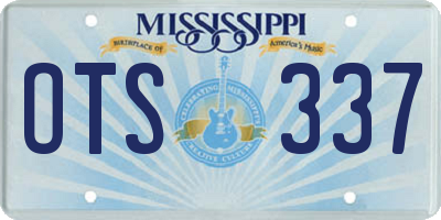 MS license plate OTS337