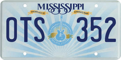 MS license plate OTS352