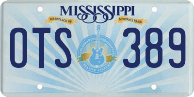 MS license plate OTS389