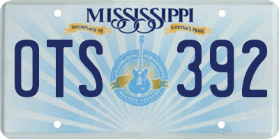 MS license plate OTS392