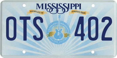 MS license plate OTS402