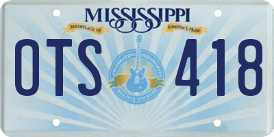 MS license plate OTS418