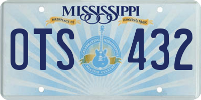 MS license plate OTS432