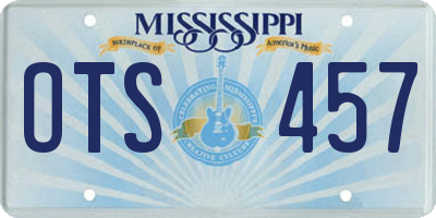 MS license plate OTS457