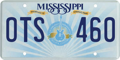 MS license plate OTS460