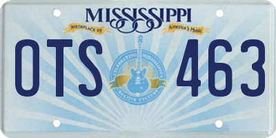 MS license plate OTS463