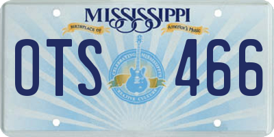 MS license plate OTS466