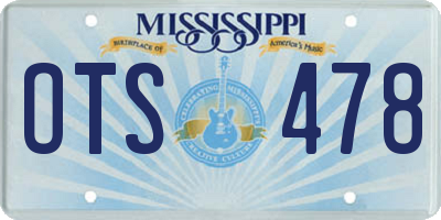 MS license plate OTS478