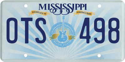 MS license plate OTS498