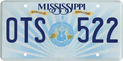 MS license plate OTS522