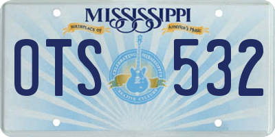MS license plate OTS532