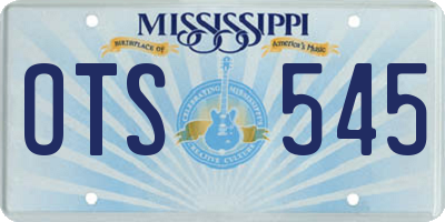 MS license plate OTS545