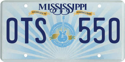 MS license plate OTS550