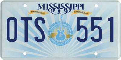 MS license plate OTS551