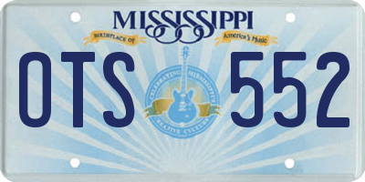 MS license plate OTS552