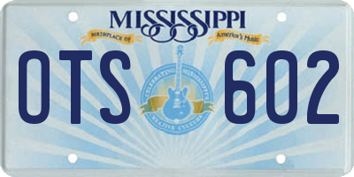MS license plate OTS602