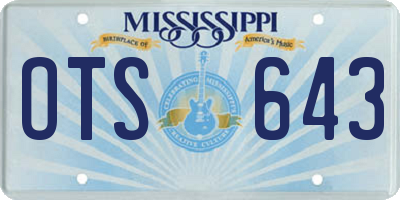 MS license plate OTS643