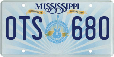 MS license plate OTS680