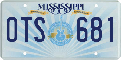 MS license plate OTS681